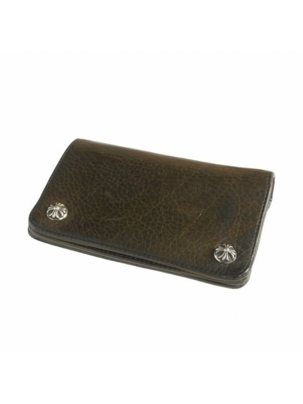Chrome Hearts Cross Button Leather Wallet Bifold Camouflage